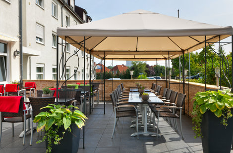 TRYP by Wyndham Hotel Lübeck Aquamarin Restaurant mit Terrasse